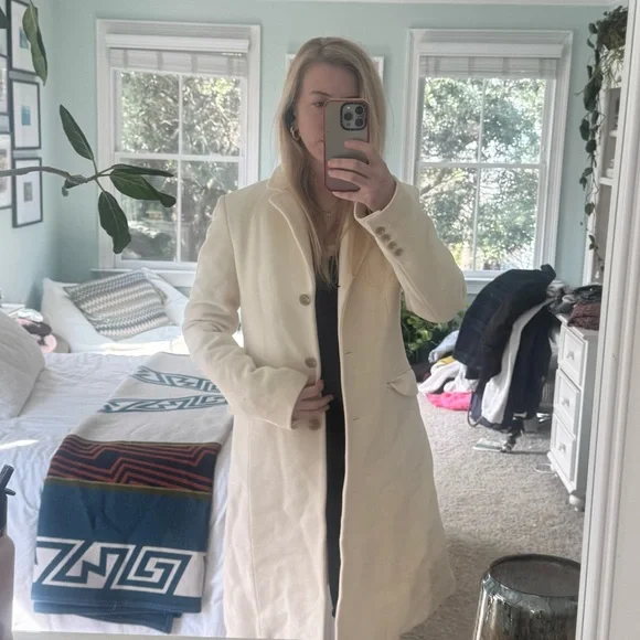 J. Crew Cream Women's Coat - Picture 2 of 8